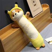 HKM-843539 Squirrel-Shaped Long Plush Pillow with Removable and Washable Cover, Soft Down Cotton Filling