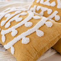 HKM-843667 Handmade Velvet Embroidery Pillow Cover with Tassels – Nordic Style, Available in Multiple Sizes
