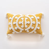 HKM-843667 Handmade Velvet Embroidery Pillow Cover with Tassels – Nordic Style, Available in Multiple Sizes