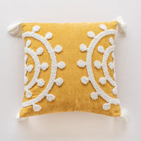 HKM-843667 Handmade Velvet Embroidery Pillow Cover with Tassels – Nordic Style, Available in Multiple Sizes