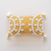 HKM-843667 Handmade Velvet Embroidery Pillow Cover with Tassels – Nordic Style, Available in Multiple Sizes
