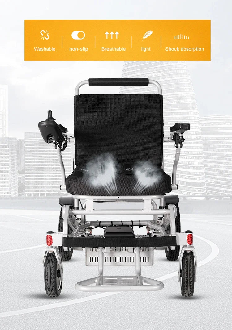 KTX-843731 Adjustable Foldable Electric Wheelchair with Removable Battery and Aluminum Alloy Frame, Model D10