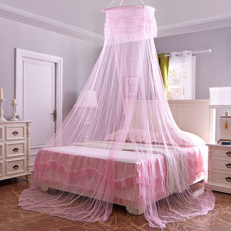 HKM-843859 European Style Hanging Dome Mosquito Net with Single Door Opening, Polyester Fiber Material