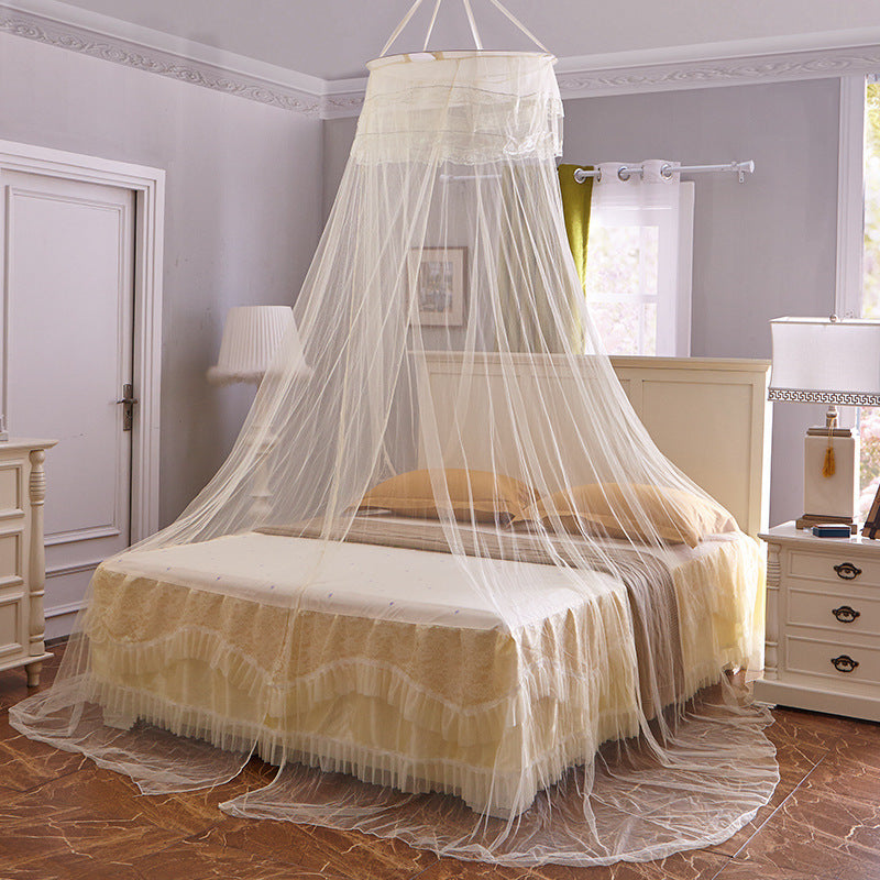 HKM-843859 European Style Hanging Dome Mosquito Net with Single Door Opening, Polyester Fiber Material