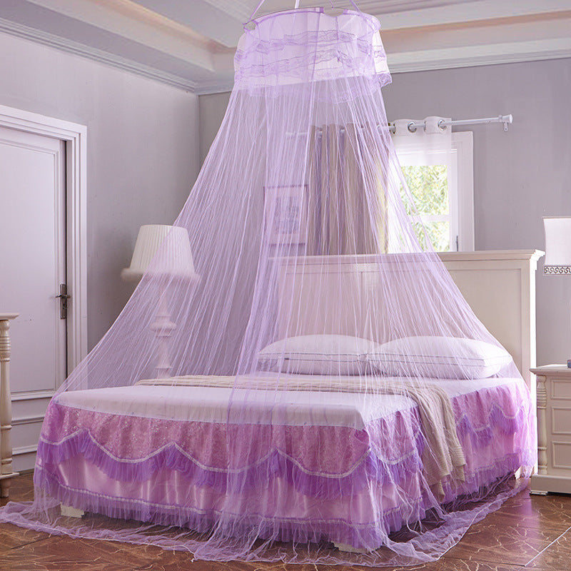 HKM-843859 European Style Hanging Dome Mosquito Net with Single Door Opening, Polyester Fiber Material