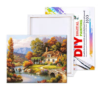 HKM-843859 Fairyland DIY Landscape Painting by Numbers - 40x50cm Linen Canvas Set