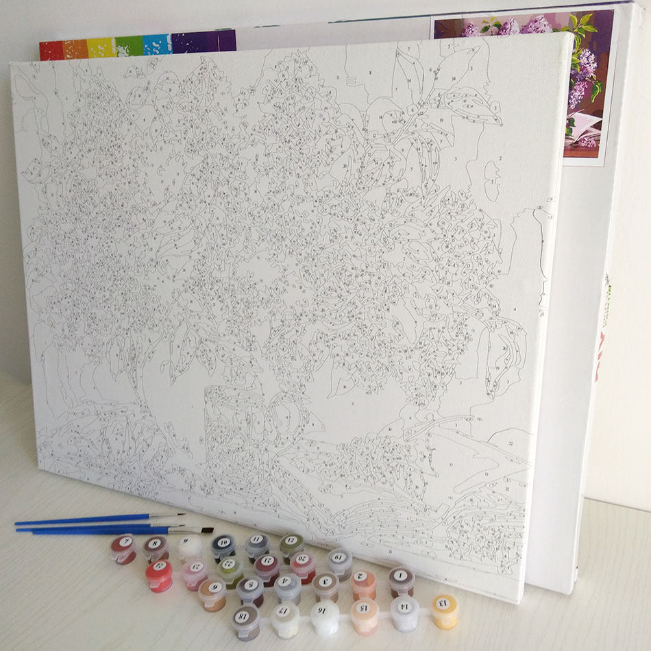 HKM-843859 Fairyland DIY Landscape Painting by Numbers - 40x50cm Linen Canvas Set