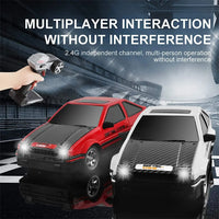 HKM-843859 High-Speed 2.4G 1/16 Scale Four Wheel Drive Remote Control Drift Car with LED Lights and Replaceable Tires
