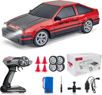 HKM-843859 High-Speed 2.4G 1/16 Scale Four Wheel Drive Remote Control Drift Car with LED Lights and Replaceable Tires