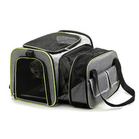 HKM-844051 Foldable Extended Cat Carrier Bag - Portable, Breathable, Medium Soft Polyester