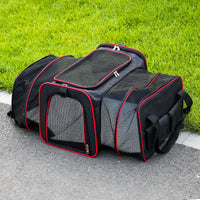 HKM-844051 Foldable Extended Cat Carrier Bag - Portable, Breathable, Medium Soft Polyester