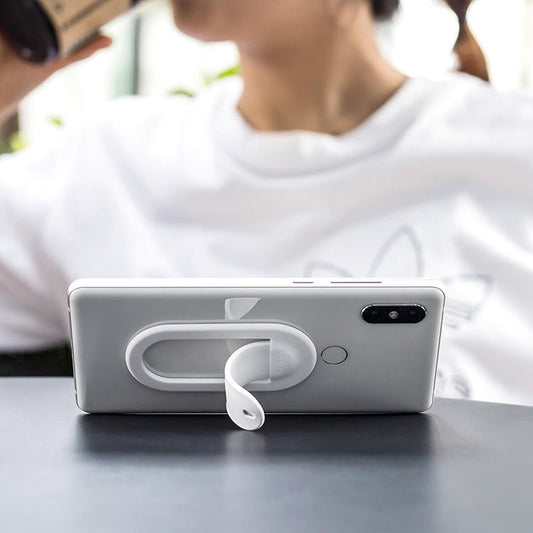 HKM-844115 Universal Silicone Mobile Phone Holder for Desk Use - Non-Slip Design, Available in White, Black, and Gray