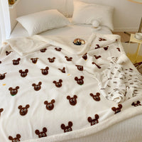 HKM-844179 Cozy Double-Sided Cartoon Coral Fleece Blanket for Kids - Soft & Adorable Designs
