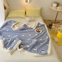 HKM-844179 Cozy Double-Sided Cartoon Coral Fleece Blanket for Kids - Soft & Adorable Designs