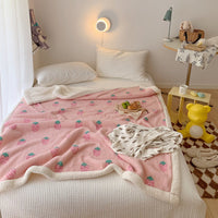 HKM-844179 Cozy Double-Sided Cartoon Coral Fleece Blanket for Kids - Soft & Adorable Designs