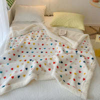 HKM-844179 Cozy Double-Sided Cartoon Coral Fleece Blanket for Kids - Soft & Adorable Designs