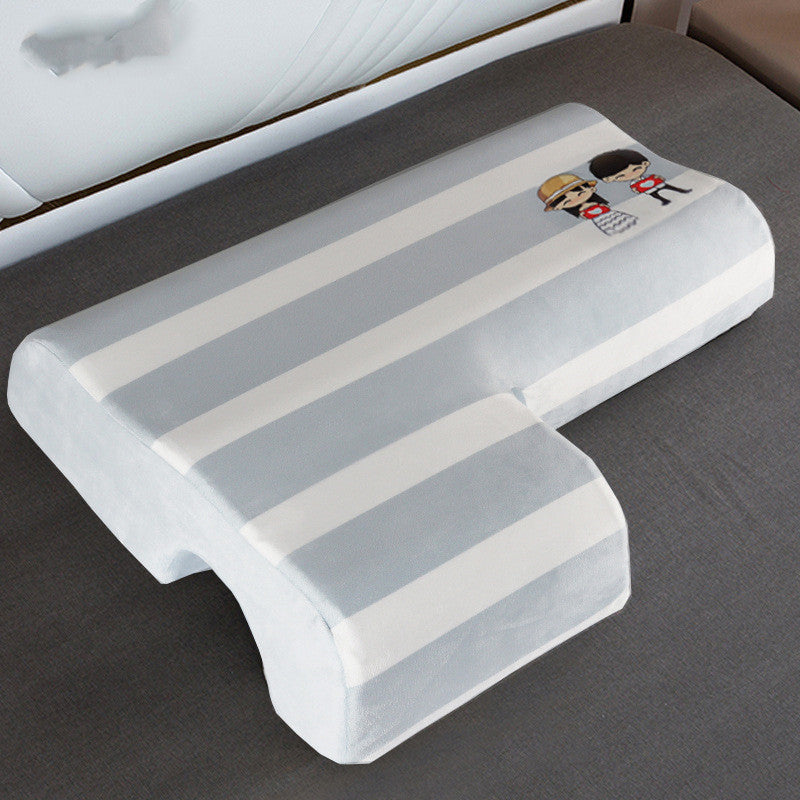 HKM-844307 Ice Silk Memory Foam Couple Pillow - Anti-Pressure Design, Cervical Support, 65x49x12cm