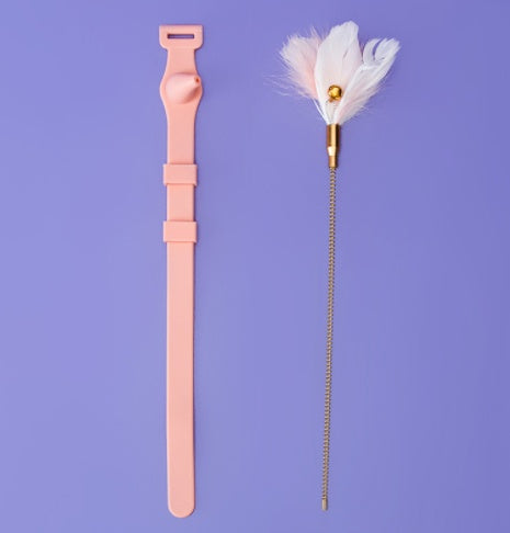 HKM-844563 Collar Feather Funny Cat Stick With Bell Tied Neck Selfhealing Bite Resistant Kitten Toy