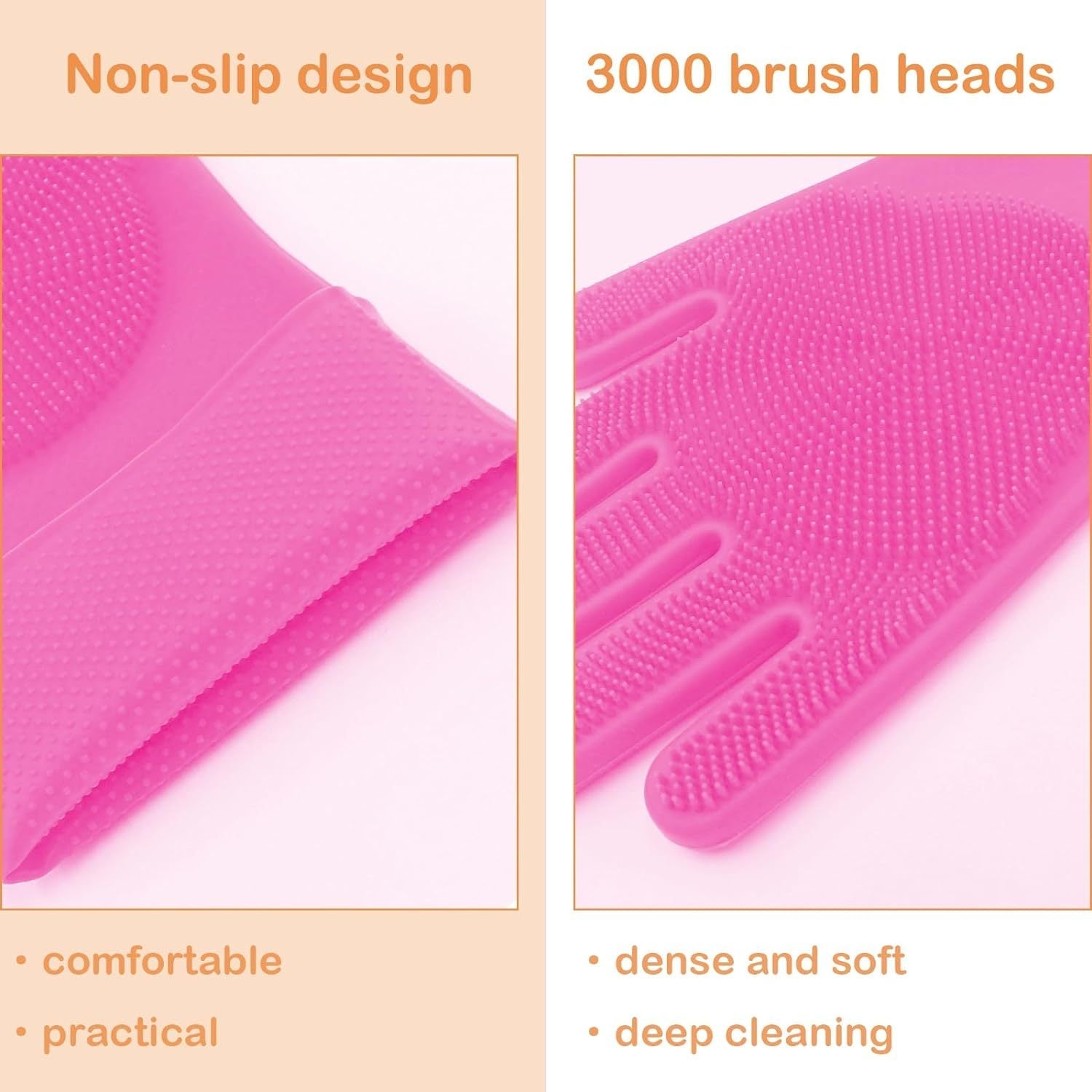 HKM-844691 Durable Five Finger Pet Grooming Gloves for Cats and Dogs, Ideal for Massaging and Bathing