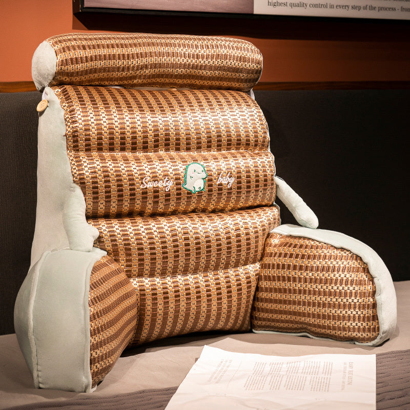 HKM-844819 Large Lumbar Support Cushion for Bedside, Sofa, and Dorm Use - Soft Silk Floss Fill in Various Colors
