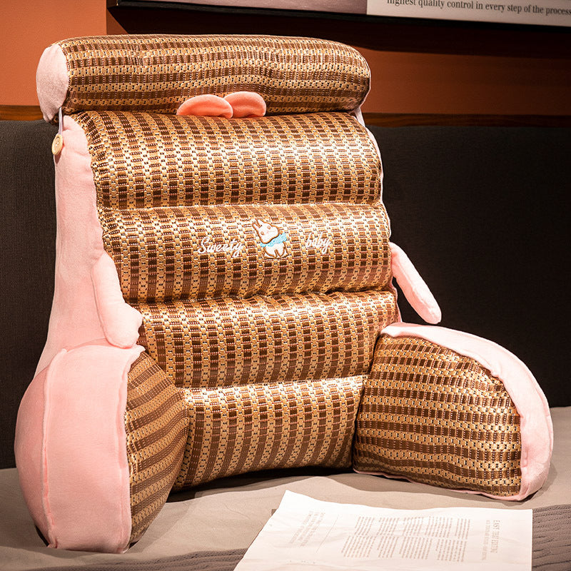 HKM-844819 Large Lumbar Support Cushion for Bedside, Sofa, and Dorm Use - Soft Silk Floss Fill in Various Colors