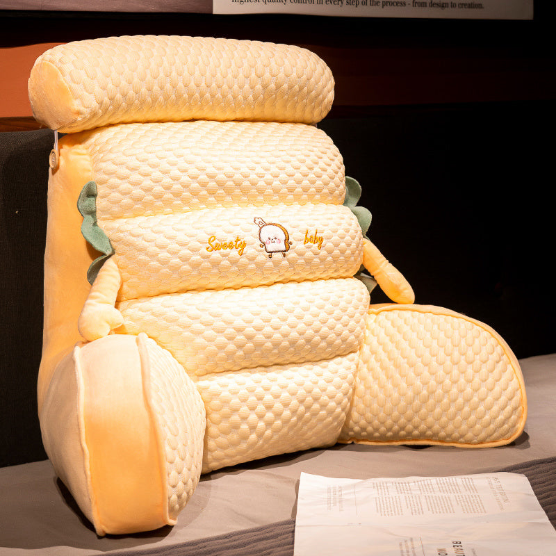 HKM-844819 Large Lumbar Support Cushion for Bedside, Sofa, and Dorm Use - Soft Silk Floss Fill in Various Colors