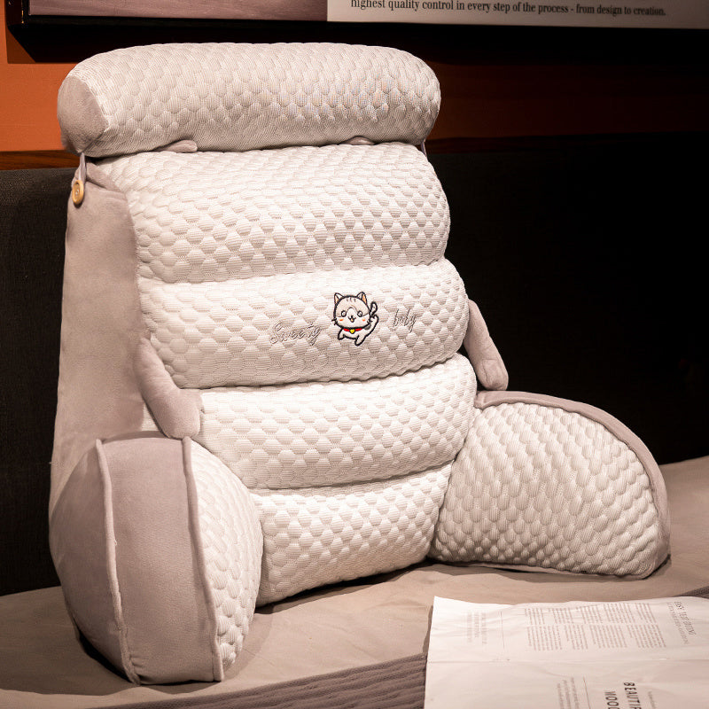 HKM-844819 Large Lumbar Support Cushion for Bedside, Sofa, and Dorm Use - Soft Silk Floss Fill in Various Colors