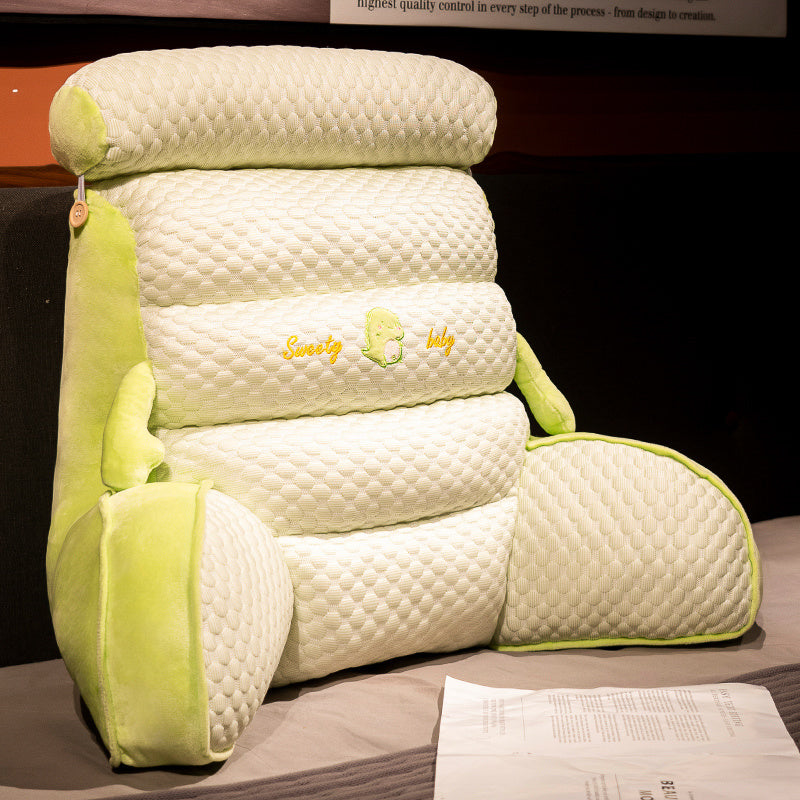 HKM-844819 Large Lumbar Support Cushion for Bedside, Sofa, and Dorm Use - Soft Silk Floss Fill in Various Colors