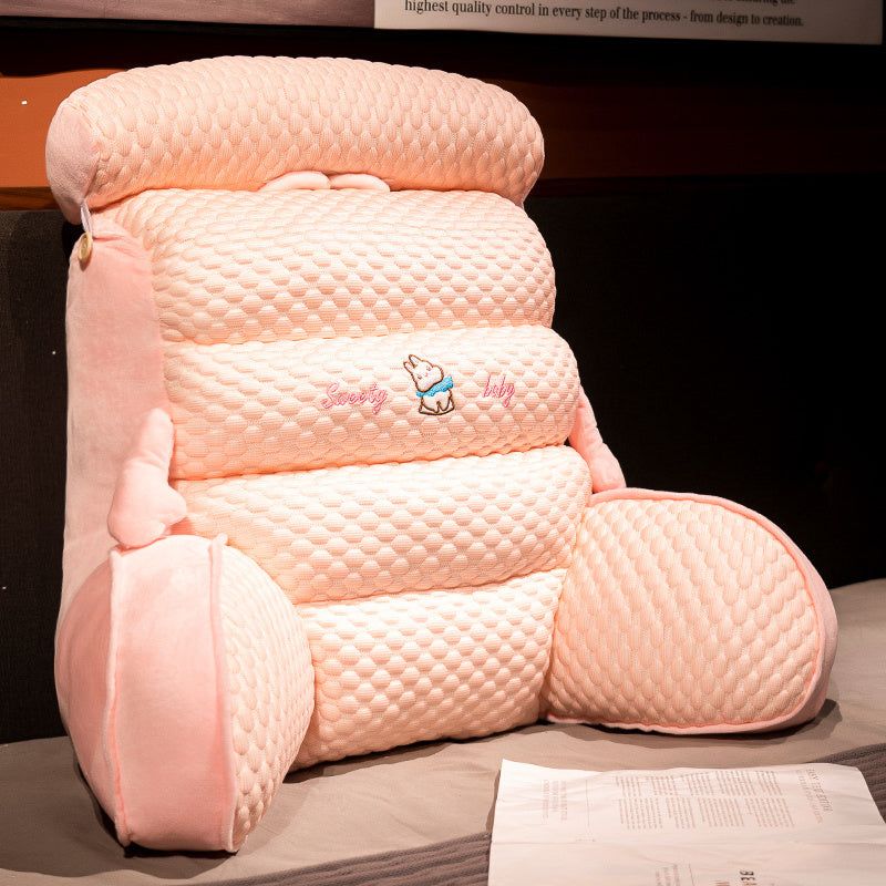 HKM-844819 Large Lumbar Support Cushion for Bedside, Sofa, and Dorm Use - Soft Silk Floss Fill in Various Colors