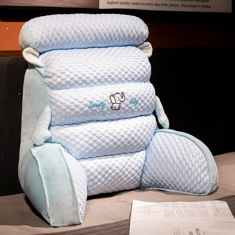 HKM-844819 Large Lumbar Support Cushion for Bedside, Sofa, and Dorm Use - Soft Silk Floss Fill in Various Colors