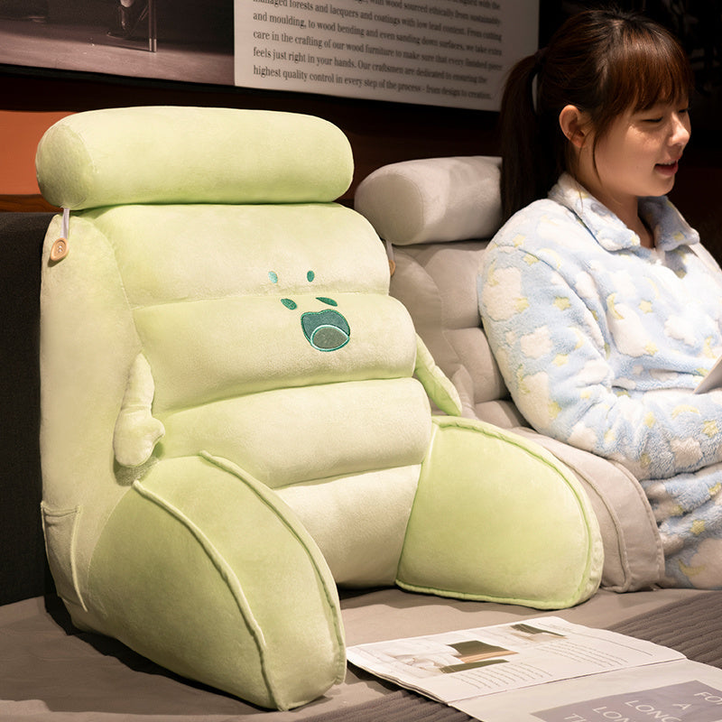 HKM-844819 Large Lumbar Support Cushion for Bedside, Sofa, and Dorm Use - Soft Silk Floss Fill in Various Colors