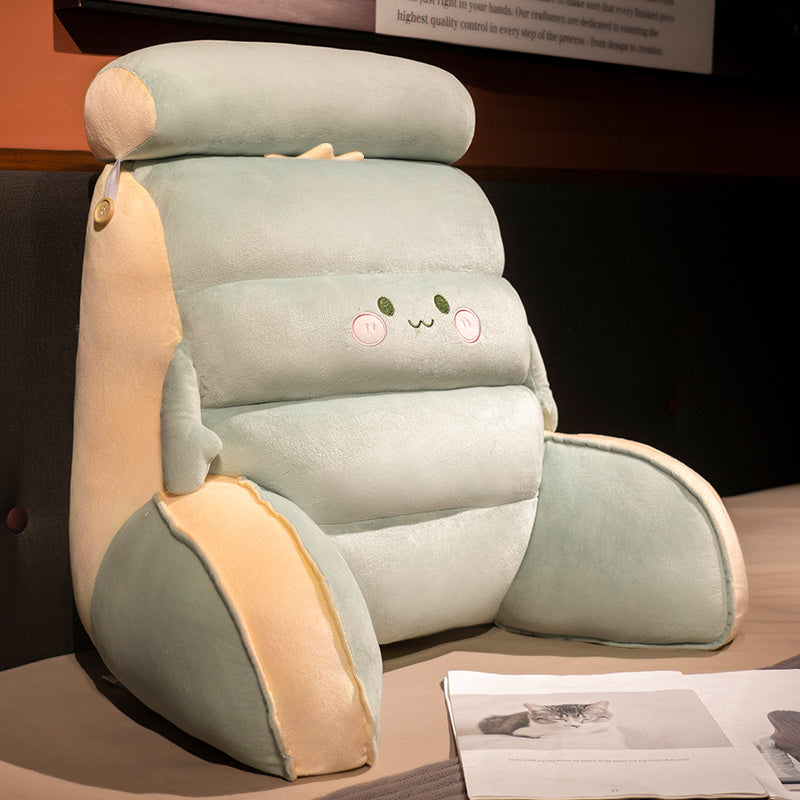 HKM-844819 Large Lumbar Support Cushion for Bedside, Sofa, and Dorm Use - Soft Silk Floss Fill in Various Colors