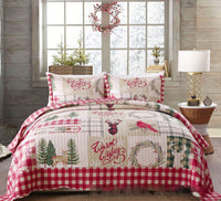 HKM-845011 Cartoon Anime Cotton Three-Piece Bed Cover Set for Twin & Full Sizes