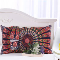 HKM-845011 Red and White Floral Boho Quilt Bedding Set - Twin, Full, Queen, King Sizes