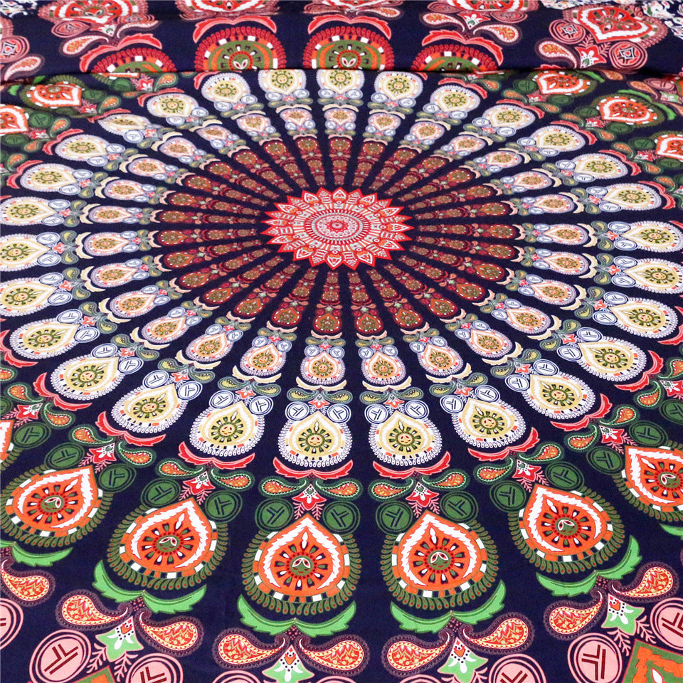 HKM-845011 Red and White Floral Boho Quilt Bedding Set - Twin, Full, Queen, King Sizes