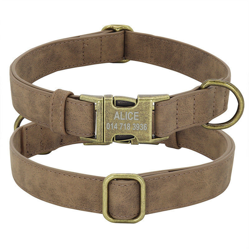 HKM-845203 Collar for Small and Medium Dogs in Various Colors – Durable Polyurethane Leather