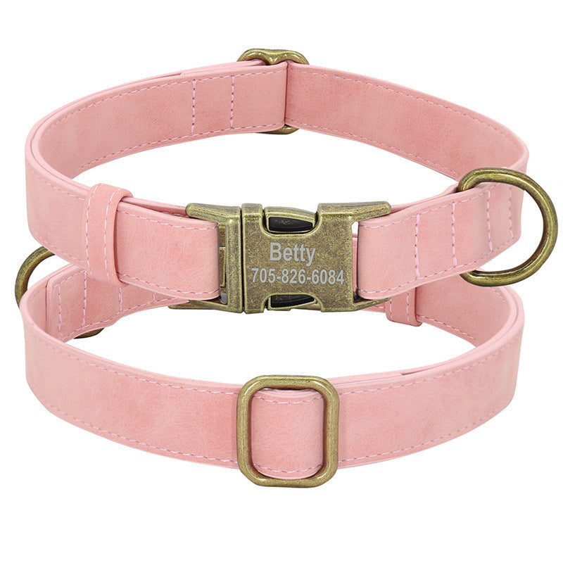 HKM-845203 Collar for Small and Medium Dogs in Various Colors – Durable Polyurethane Leather