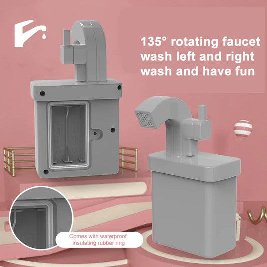 KTX-845267 Multifunction Induction Water Tap Sink Pretend Play Toy Set for Kids