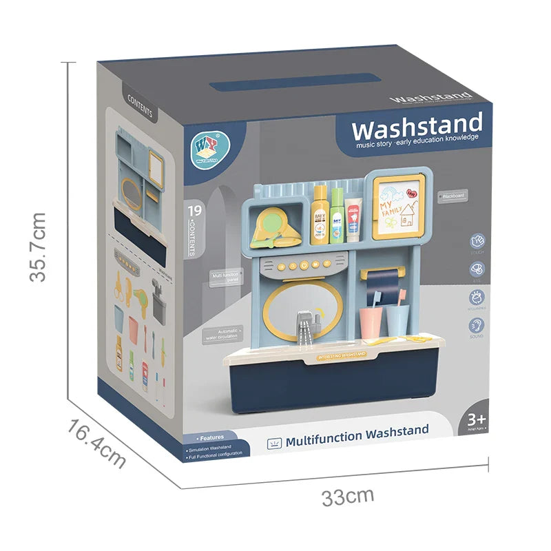 KTX-845267 Multifunction Induction Water Tap Sink Pretend Play Toy Set for Kids