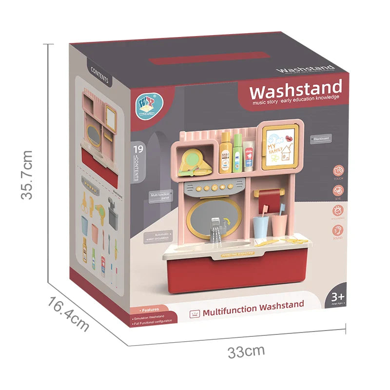 KTX-845267 Multifunction Induction Water Tap Sink Pretend Play Toy Set for Kids