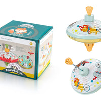 HKM-845587 Classic Metal Hand-Pulled Spinning Top Toy for Kids – Holiday Gift for Ages 3 and Up