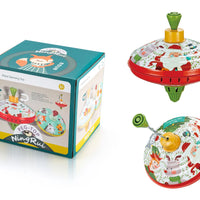 HKM-845587 Classic Metal Hand-Pulled Spinning Top Toy for Kids – Holiday Gift for Ages 3 and Up