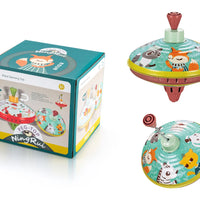HKM-845587 Classic Metal Hand-Pulled Spinning Top Toy for Kids – Holiday Gift for Ages 3 and Up