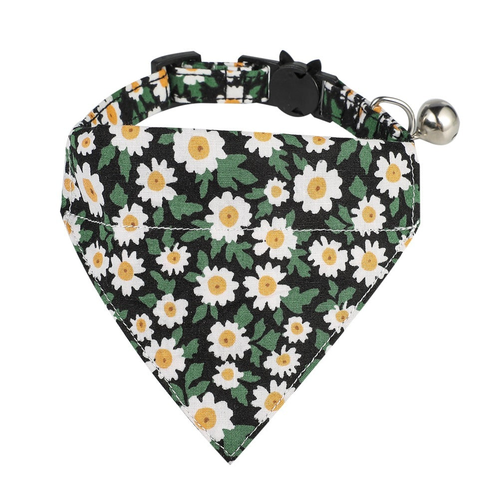 HKM-845715 Cotton Small Floral Cat Collar Pet Bow