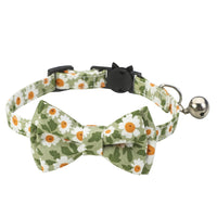 HKM-845715 Cotton Small Floral Cat Collar Pet Bow