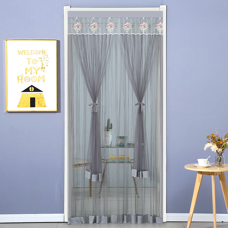 HKM-845715 Mosquito-Proof Lace Curtain - 90x200cm or 100x200cm, Velcro Style, Various Colors Available