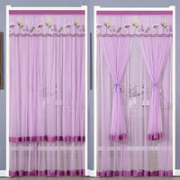 HKM-845715 Mosquito-Proof Lace Curtain - 90x200cm or 100x200cm, Velcro Style, Various Colors Available