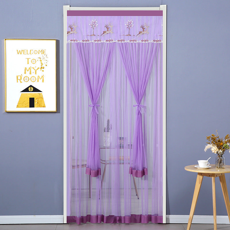 HKM-845715 Mosquito-Proof Lace Curtain - 90x200cm or 100x200cm, Velcro Style, Various Colors Available