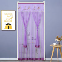 HKM-845715 Mosquito-Proof Lace Curtain - 90x200cm or 100x200cm, Velcro Style, Various Colors Available