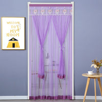 HKM-845715 Mosquito-Proof Lace Curtain - 90x200cm or 100x200cm, Velcro Style, Various Colors Available